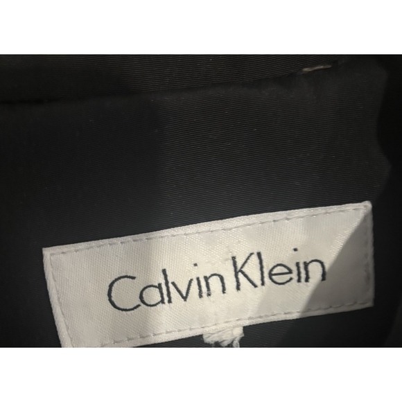 Calvin Klein Black Lined Swing Raincoat Dress Coat Winter Jacket Sz 14 Chest 47 - Picture 5 of 15